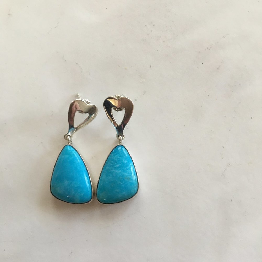 Turquoise and silver earrings